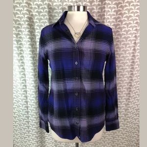 Land’s End Amethyst Plaid Flannel Shirt 2